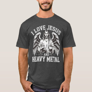 Ich liebe Jesus und Heavy Metal Retro-Freund T-Shirt
