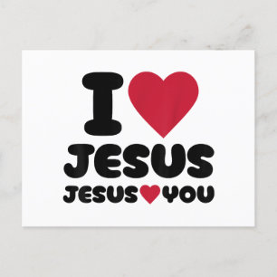 Ich Liebe Jesus und Jesus Lieben Sie Christlich Feiertagspostkarte