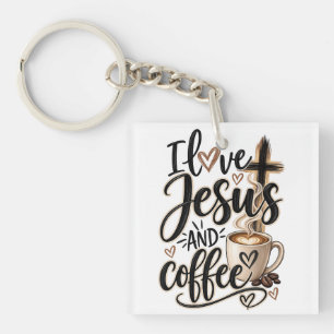 Ich liebe Jesus und Kaffee Schlüsselanhänger
