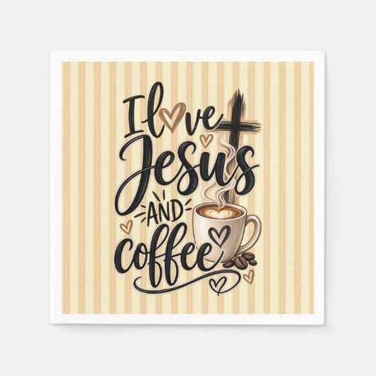 Ich liebe Jesus und Kaffee Serviette (Vorderseite)