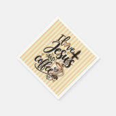 Ich liebe Jesus und Kaffee Serviette (Ecke)