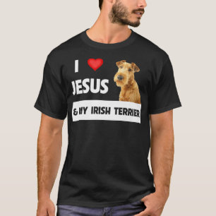 Ich Liebe Jesus und mein irischer Terrier Dog Mama T-Shirt