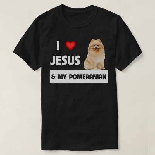 Ich Liebe Jesus und mein Spitz Hund Mama und Vater T-Shirt (Design vorne)