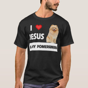 Ich Liebe Jesus und mein Spitz Hund Mama und Vater T-Shirt