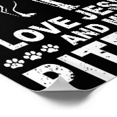 Ich liebe Jesus und meinen Pitbull Poster (Ecke)