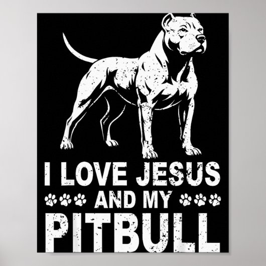Ich liebe Jesus und meinen Pitbull Poster (Vorne)