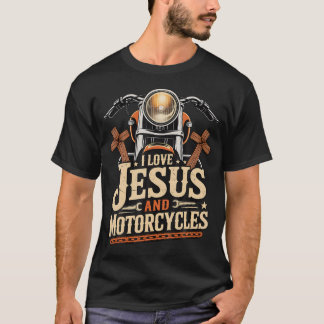 Ich liebe Jesus und Motorräder T-Shirt
