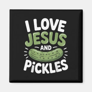 Ich liebe Jesus und Pickles Magnet