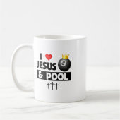 Ich Liebe Jesus und Pool-Stick 8 ll Taschen Billar Kaffeetasse (Links)