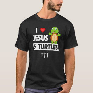 Ich Liebe Jesus und Schildkröten Christliche Bibel T-Shirt
