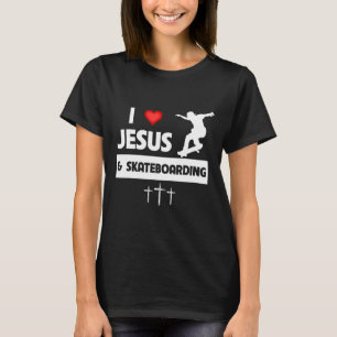 Ich liebe Jesus und Skateboarding Skateboarder Tri T-Shirt