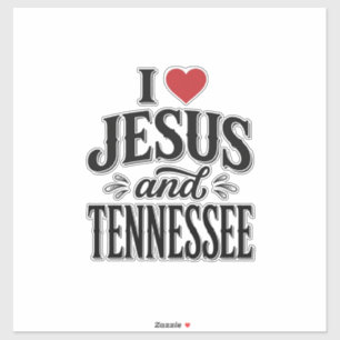 Ich liebe Jesus und Tennessee Vintage-Christen-Des Aufkleber