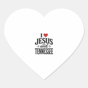Ich liebe Jesus und Tennessee Vintage-Christen-Des Herz-Aufkleber
