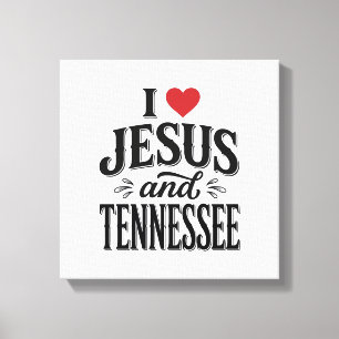 Ich liebe Jesus und Tennessee Vintage-Christen-Des Leinwanddruck