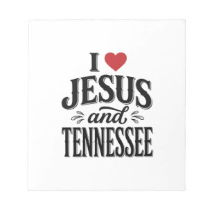 Ich liebe Jesus und Tennessee Vintage-Christen-Des Notizblock