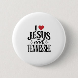 Ich liebe Jesus und Tennessee Vintage Christian De Button