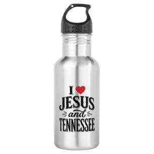 Ich liebe Jesus und Tennessee Vintage Christian De Edelstahlflasche