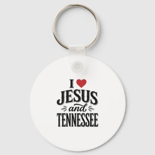 Ich liebe Jesus und Tennessee Vintage Christian De Schlüsselanhänger