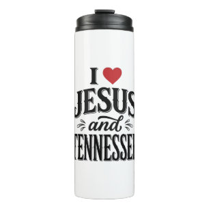 Ich liebe Jesus und Tennessee Vintage Christian De Thermosbecher