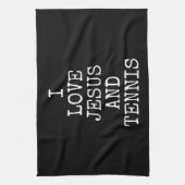 Ich Liebe Jesus und Tennis Teemaschine Geschenk Geschirrtuch (Vertikal)