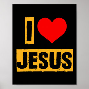 Ich liebe Jesus Valentinstag Romantisches Paar Out Poster