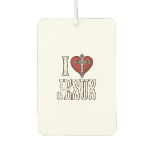 Ich liebe Jesus Vintage Gravur Faith Shirt Design_ Autolufterfrischer