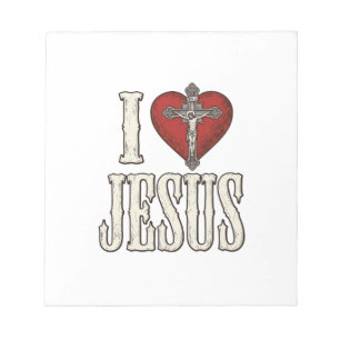 Ich liebe Jesus Vintage Gravur Faith Shirt Design_ Notizblock