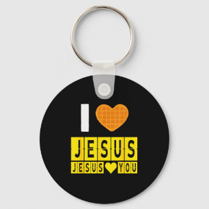 Ich liebe Jesus Waffel Herz Jesus liebt dich Lusti Schlüsselanhänger
