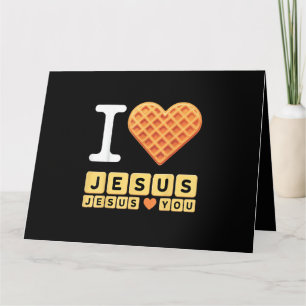 Ich liebe Jesus Waffel Herz Karte