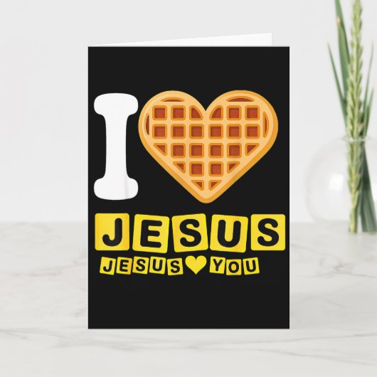 Ich liebe Jesus Waffel Herz  Karte (Vorderseite)