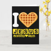 Ich liebe Jesus Waffel Herz  Karte (Gelbe Blume)