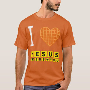 Ich liebe Jesus Waffel Herz Lustig Christliches Fr T-Shirt