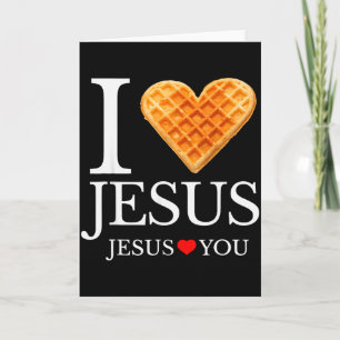 Ich liebe Jesus Waffel Herz Lustiger Christlicher Karte