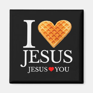 Ich liebe Jesus-Waffel-Herz Lustiger christlicher Magnet