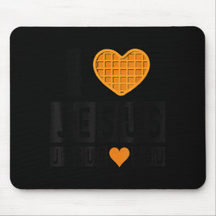 Ich liebe Jesus Waffelherz Jesus liebt dich lustig Mousepad