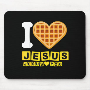 Ich liebe Jesus Waffelherz  Mousepad