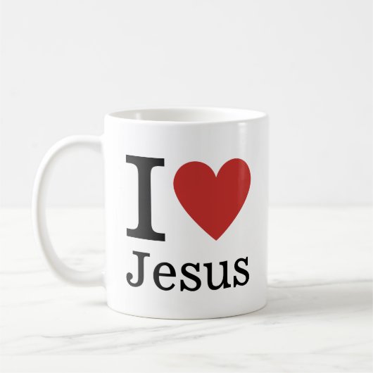 Ich ❤️ Liebe Jesus ZOLLBARE Tasse (Links)