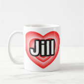 Ich Liebe Jill. Ich Liebe dir Jill. Herz Kaffeetasse (Links)