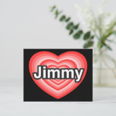 Ich Liebe Jimmy. Ich Liebe dir Jimmy. Herz Postkarte (Stehend Vorderseite)