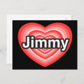 Ich Liebe Jimmy. Ich Liebe dir Jimmy. Herz Postkarte (Vorne/Hinten)