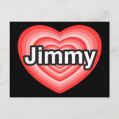Ich Liebe Jimmy. Ich Liebe dir Jimmy. Herz Postkarte (Vorderseite)