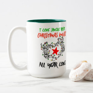 Ich Liebe Jingle Rock Weihnachtsmusik das ganze Ja Zweifarbige Tasse