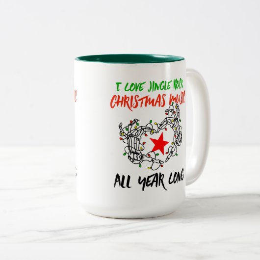 Ich Liebe Jingle Rock Weihnachtsmusik das ganze Ja Zweifarbige Tasse (VorderseiteRechts)