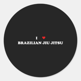 Ich liebe Jitsu - Ich liebe brasilianisches Jiu Ji Runder Aufkleber