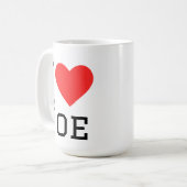 Ich liebe Joe Kaffeetasse (Vorderseite Links)