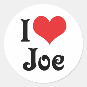 Ich liebe Joe Runder Aufkleber