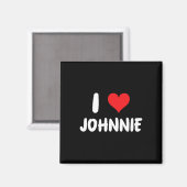 Ich liebe Johnnie - Herz  Magnet (Vorderseite/Rückseite)
