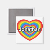 Ich Liebe Jonathan. Ich Liebe dir Jonathan. Herz Magnet (Vorderseite/Rückseite)