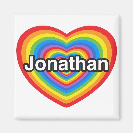 Ich Liebe Jonathan. Ich Liebe dir Jonathan. Herz Magnet (Vorne)