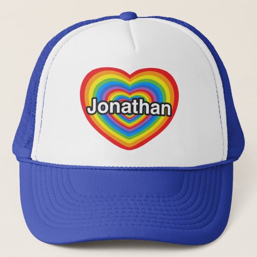 Ich Liebe Jonathan. Ich Liebe dir Jonathan. Herz Truckerkappe (Vorderseite)